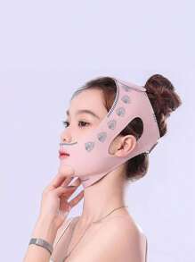 1 件可重复使用的女士粉色睡眠面膜，弹性轻质瑜伽面部护带