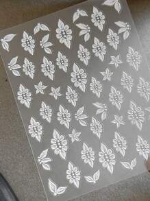 1 件 3D 花朵美甲贴纸，带粘性背衬，指甲贴花