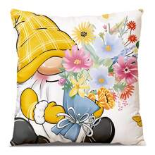 1pc Polyester Floral Pattern Digital Printed Single-Sided Decorative Throw Pillow Cover, For Home Decor, Suitable For Multiple Scenes, Without Pillow Insert - Multicolor - View 25