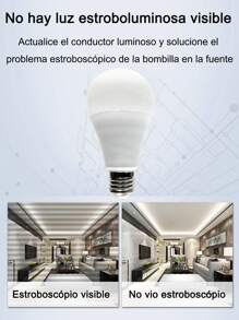 Paquete de 6/10/20/30/50 Bombillas LED, 300-2100 Lumens y 6500K-3W,5W,7W,9W,12W,15W,18W,21W con base E27y 6500K Luz blanca, luz LED de 1500 lm, equivalente a 100 W, casquillo medio E27, no regulables,Detector de Movimiento Automático para Patio, Pasillo, Cochera, Entrada - 10 - Ver 3