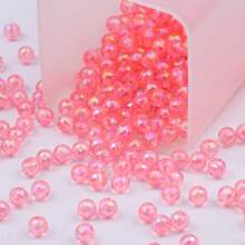 200 件 8 毫米透明 ABS 96 面圆珠，AB 涂层，适用于 DIY 手链、项链、珠宝制作，多种颜色可选