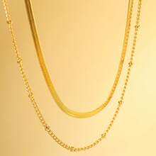 Luxury Double Layer Mini Ball Chain Pendant Necklace For Women, Fashion European And American Style Clavicle Chain