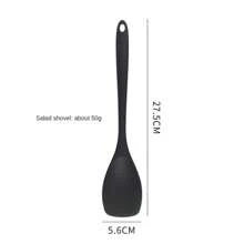 8 pièces Set de cuisine en silicone pour la maison, comprenant une spatule chinoise, une louche, une passoire, une poêle, une cuillère à soupe, un service à pâtes, des pinces à salade, un dilueur de miel, disponibles en rouge et noir