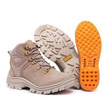 Women's Leather Work Boot With Gel Insole Reinforced Combat Boot