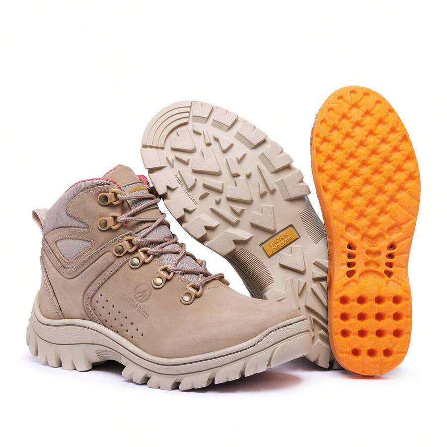 Women's Leather Work Boot With Gel Insole Reinforced Combat Boot