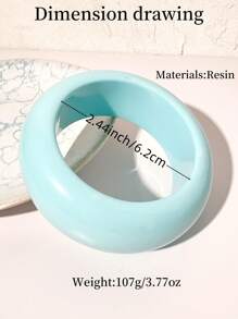 1pc Fashionable Light Blue Resin Bracelet, Elegant & Sexy, Suitable For Women In Daily Casual Wear, Outdoor Parties, Can Be Given As Gift To Friends, Family, Sisters