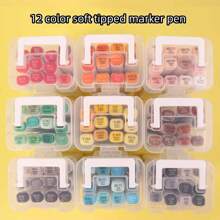 Set de 12 colores MEICLOUR Bolígrafo de doble punta para marcado con aceite, herramienta de dibujo profesional para anime y dibujo a mano, cabeza suave de alto color para estudiantes de arte, alta relación calidad-precio, sin decoloración, de vuelta a la escuela