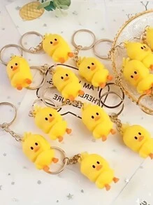 10 piezas Llavero de pato amarillo de dibujos animados, adecuado para llaveros DIY y decoración de bolsos, accesorios de coche, encantos de bolso, mochila para la escuela, gótico lindo Y2k - Amarillo - Ver 17