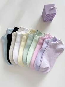 40pcs/20pcs/10pcs/6pcs/2pcs Of Women's Short Socks,Invisible Socks,White Socks,Women Socks,Cute Socks,Girls Socks, Black Socks,Cartoon Details, Guide Rail Breathable Hole Design, Moisture Wicking, Soft And Smooth, Suitable For Various Holidays, Sports, Leisure, Business And Other Daily Wear, Can Be Worn All Year Round, Color Combinations Are Random. - Multicolor - View 6