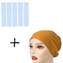 6pcs/Set = (1pc Inner Hijab + 5pcs Hijab Tape) Non-Slip Invisible Adhesive Tapes And Muslim Underscarf Cap Set - Multicolor - View 23