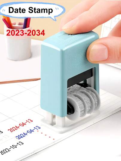 Small Adjustable Date Stamp, Manually Adjustable Year/Month/Date, Self-Inking Printer For Production Date, No Ink Included (Requires Separate Ink), Roller Stamp For Calendar Date, Production Date Number,Back To School,School Supplies