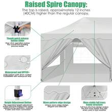 CAROMA Carpas cenadores 3x6 Carpa para fiestas estable e impermeable plegable, carpa plegable con 6 paredes laterales, bolsa enrollable y 4 bolsas de, fácil montaje para bodas, negocios, fiestas, protección UV50+, color negro