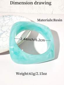 1pc Fashionable Light Blue Resin Bracelet, Elegant & Sexy, Suitable For Women In Daily Casual Wear, Outdoor Parties, Can Be Given As Gift To Friends, Family, Sisters