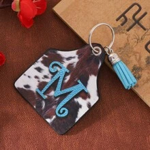 1pc Retro Western Farm Animal Cow Leather Keychain With Letter Print Car Accessories Bag Charm School Animal Cute Goth Y2k Bag Accessories Lanyards With Id Holder Car Accessories Bag Charms Christmas Gift Car Teacher Friend Sister Gift Ideas - Multicolor - View 10