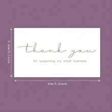 50PCS White Thank You Cards Business Card,Back To School,School Supplies