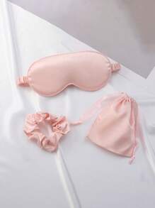 1 Set Satin Sleep Eye Mask, Satin Sleep Mask, Hair Scrunchie, Blackout Eye Mask, Eye Shade, Bridesmaid Gift, Pink. Satin Sleep Mask, Durable Pink Sleep Mask, Blackout Eye Mask, Unisex, Soft & Breathable Blackout Eye Mask, Travel Essential, Bridesmaid Gift - Multicolor - View 14