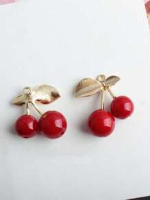 时尚高品质可爱樱桃金蝴蝶包饰 - 樱桃钥匙扣配心形夹 时尚背包吊坠装饰、钥匙扣、包饰、耳机吊坠、汽车吊饰、装饰吊饰、樱桃钥匙扣、包袋配件、带包夹、闪亮树脂和金属配件，适用于女士钱包和包袋、背包配件 - 彩色 - 查看 9