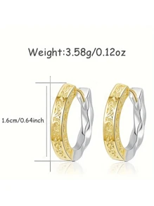 1 对优雅复古阿拉伯式图案环状耳环 - 黑色和金色复古铜耳环,适合所有场合的百搭时尚配饰,时尚耳环 | 精致设计耳环 | 黑金色饰面,独特耳环 - 彩色 - 查看 5