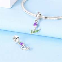 925 Sterling Silver Sunflower And Morning Glory Charm Tulip Daisy Charm Four Leaf Clover Charm Rose Charm Flower Charm Suitable For Women Bracelet Necklace DIY Jewelry Making Charm And Daily Clothing Matching Jewelry Decoration Suitable For Girls