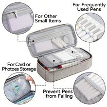 WEMATE 大号铅笔袋，大容量铅笔袋文具笔袋，大容量收纳袋，收纳盒，记号笔盒，男女通用，返校，学校用品 - 淺灰色 - 查看 4