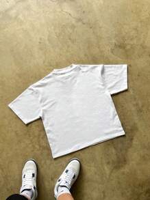 Men's Casual Versatile Solid Color Short Sleeve T-Shirt, Spring/Summer - White - View 2