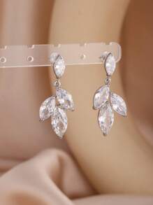 2 件奢华方晶锆石流苏耳环，经典新娘/伴娘时尚珠宝 - 耳環 - 查看 3