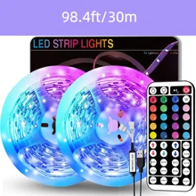 NBBUFF 3.28ft-98.4ft LED Strip Lights For Bedroom Room,With 44Key Remote, Flexible Use,Adjustable Color Flashing Speed,6 DIY Modes,Very Easy To Install,For Ceiling, Party Atmosphere Lights ,Festive Atmosphere Lights,Holiday Gifts
