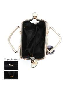 时尚菱形绗缝铆钉手提包，配有配件，大容量手提包适合旅行、购物和工作，是母亲节的绝佳礼物 - 米色 - 查看 7