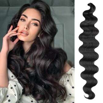 3件/包 24英寸长波浪形合成钩编接发 - 大波浪法式扭辫波西米亚风卷发，打造自然造型（3件，315克）