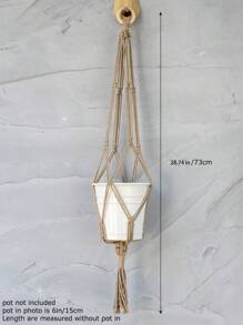 1 pezzo Portavaso intrecciato, design intrecciato bohémien per appendere il cestello senza pianta, per la casa, la decorazione della stanza, la decorazione della parete
