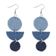 1 Pair Western Ombre Cowboy Style Pendant Earrings, Unique Heart & Water Drop Design Earrings, Versatile For Daily Wear Valentines