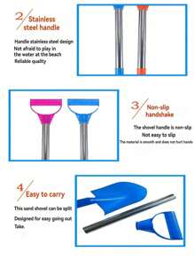 1pc/4pcs Stainless Steel Children Beach Shovel, Outdoor Beach Sand Play Parent-Child Interactive Toys For Boys & Girls