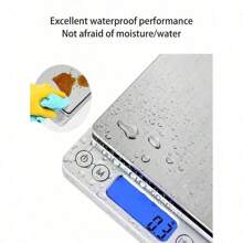 1 kleiner edelstahlener digitaler Küchenwaage, 3 kg multifunktionale Taschenwaage, Mini Lebensmittelwaage, hinterleuchtetes LCD-Display professionelle elektronische Schmuckwaage, Tara- und PC-Funktion, geeignet für Heim-Kochwaage, Reise, Lebensmittel, Küchenutensilien, Backwerkzeuge, Gewichtsmanagement, Edelstahl (ohne Batterien)