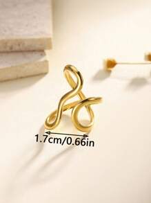 1pc Niche Design Oversized Adjustable Ring With Heart, Moon & Star Shape, European & American