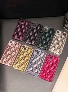 Ribbed Texture Electroplated Silver Phone Case Compatible With IPhone 11 12 13 14 15 Pro Max