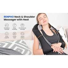 RENPHO Shiatsu Neck And Shoulder Back Massager With Heat, Electric Deep Tissue 3D Kneading Massage Pillow For Waist, Leg, Calf, Foot, Arm, Full Body - Mặc định - Xem 8