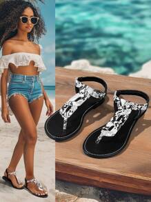 New Summer Women Green Sandals, Figure 8 Personalized Shoes, Outdoor Beach Slippers, Synthetic Leather, Quilted Craftsmanship, Contrast Color Sandals, Slip-On Casual Sandals, Lightweight & Comfortable, Celebrity Same Style, Available In White, Gold, Black And More Colors, Made In China, Backstrap, Bohemian Style, Breathable, Athletic Sandals, 3D Sculpted Design, Numeral