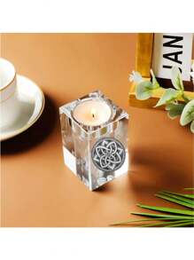 Suport de lumânare din sticlă 3D de 8 cm cu design de zeiță slavă, reprezentând credința, libertatea, dreptatea și onoare, pentru centru de masă, adunare acasă, decorare nuntă, poate preveni energia negativă, include 1 lumânare