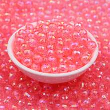 200 件 8 毫米透明 ABS 96 面圆珠，AB 涂层，适用于 DIY 手链、项链、珠宝制作，多种颜色可选