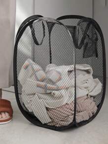 2pcs/1pc Breathable Mesh Dirty Clothes Laundry Basket, Foldable Home Storage Bin For Toys