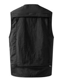 Lightweight Fishing Vest For Summer, Multi-Functional Outdoor Work Vest For Photography, Hiking, Hunting, Practical Vest Jacket - Black - View 3