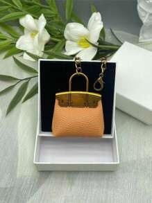 1pc Fashion Creative Oil-Wax Mirrored Effect Valentines Day Gift Mini Bag Pendant With Metal Chain, Cute Keychain Accessory (Without Box) - Multicolor - View 27