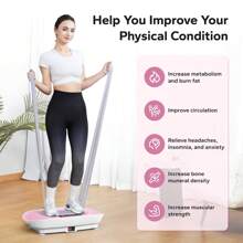Vibrating Plate Muscle Toner, Whole Body Exercise Machine With Remote Control - Pink - View 2