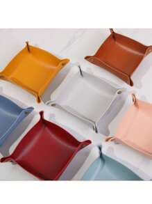 1 pieza Bandeja de joyería para anillos, aretes y pulseras; organizador de almacenamiento para mesa de noche y cómoda; bandeja recolectora para reloj y monedas; soporte para teléfono y llaves con palabras en inglés doradas impresas, regalo para el Día de San Valentín