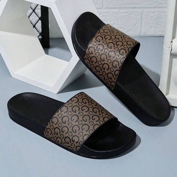 Men's Casual Slippers, Simple And Fashionable Men's Sandals, Home Slippers, Beach Sandals, Indoor Slippers, Bathroom Sandals, Comfortable, Thick Sole, Easy To Clean