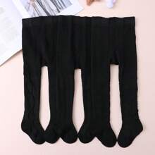 3 双女童纯色印花紧身裤、打底裤，适合年轻女孩的日常休闲穿着 - 彩色 - 查看 7