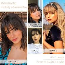 Hair Bangs With Sideburns Synthetic Clip In Hair Extensions Elegant Natural Looking For Daily Use Hair Accessories Hair Piece