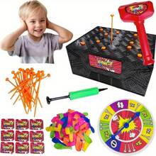 1 Set Juego interactivo de mesa con globos que revientan, juego de mesa estimulante multiplayer para festivales y reuniones (número aleatorio de globos, algunos accesorios tienen colores aleatorios). El tamaño con los globos es adicional, necesitas comprar el set completo (un solo tamaño) para jugar.