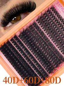 全新 300 件/15 排 5D 蓬松 DIY 睫毛簇 30D/40D/50D/60D/80D 自然浓密睫毛簇 D/DD/CC 卷曲纤细单根睫毛 8-16 毫米混合簇睫毛延长，家用睫毛延长，640/448/576/570/544/560/240/184/120/300 件 - 彩色 - 查看 3