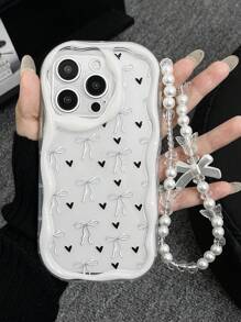 1 件时尚蝴蝶印花厚耐冲击手机保护壳，适用于 11 12 13 14 11Promax 12Promax 13Promax 14Promax XR 15 15PRO 15PROMAX、GalaxyA05/A15/A25/A35/A53/A54/A55/S23/S24，含挂绳防水防震防摔防刮